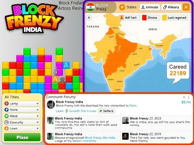 Block Frenzy India gameplay screenshot showing colorful blocks and Indian-themed elements